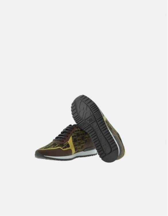 Carolina Herrera Bruin en Goud Canvas Runner Sneakers Multicolor Dames