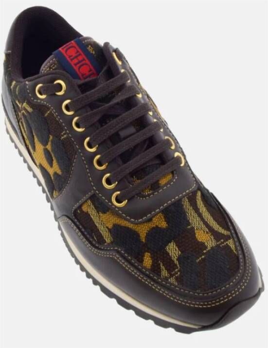 Carolina Herrera Bruine Camouflage Leren Sneakers Multicolor Dames