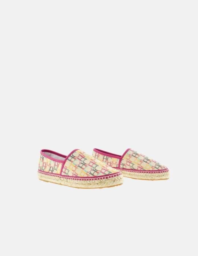 Carolina Herrera Canvas Espadrilles Roze Initialen Contrast Multicolor Dames