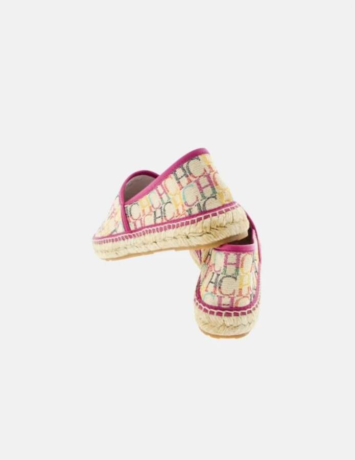 Carolina Herrera Canvas Espadrilles Roze Initialen Contrast Multicolor Dames