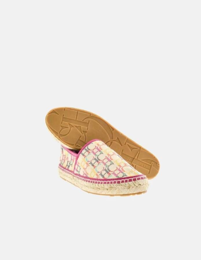 Carolina Herrera Canvas Espadrilles Roze Initialen Contrast Multicolor Dames