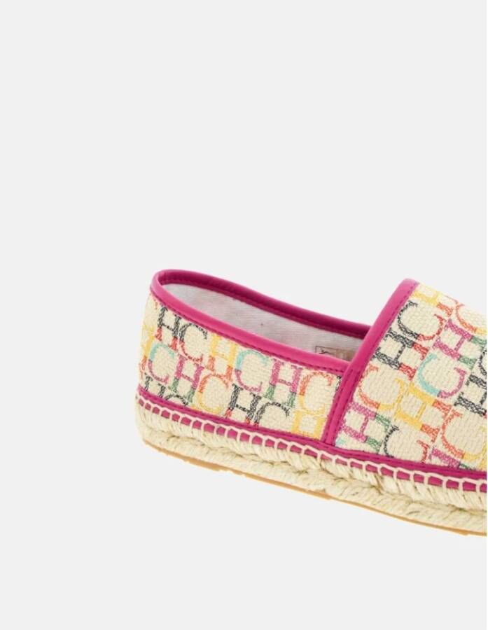 Carolina Herrera Canvas Espadrilles Roze Initialen Contrast Multicolor Dames