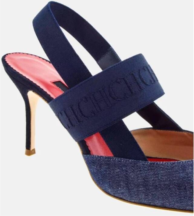 Carolina Herrera Elastische Gekruiste Bandjes Hakken Blue Dames