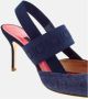 Carolina Herrera Elastische Gekruiste Bandjes Hakken Blue Dames - Thumbnail 3