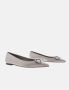 Carolina Herrera Insignia Trench Leren Ballerina's Gray Dames - Thumbnail 2