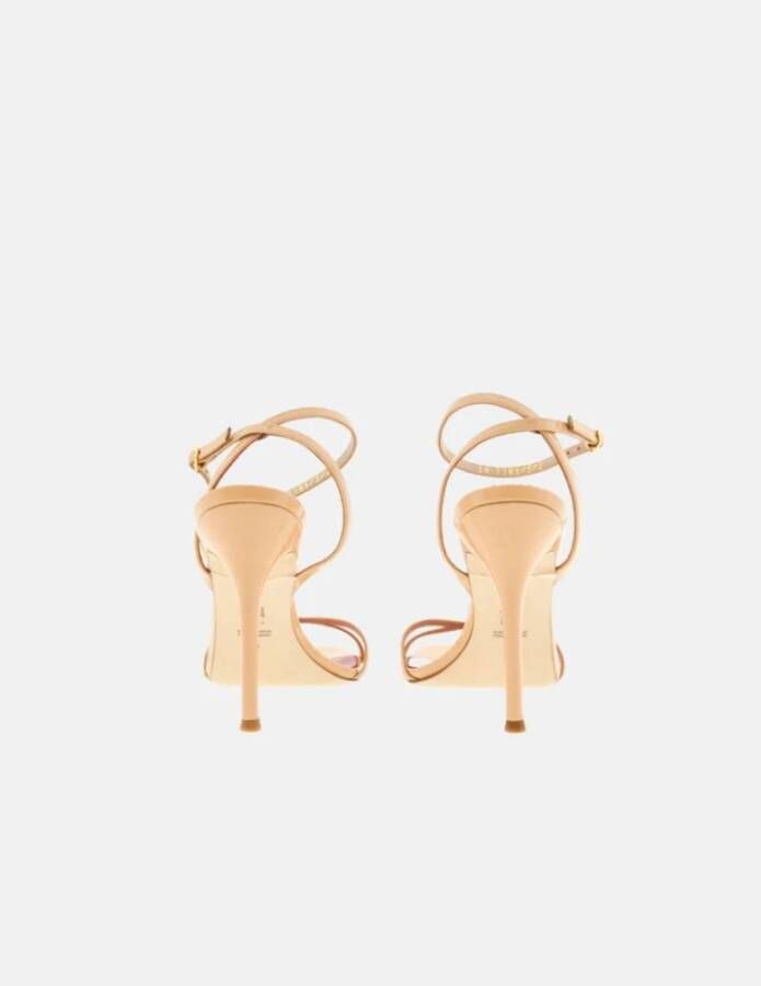 Carolina Herrera Nude Patent Leather Cross Strap Sandal Beige Dames