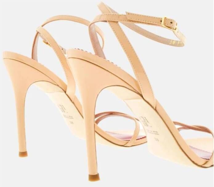 Carolina Herrera Nude Patent Leather Cross Strap Sandal Beige Dames