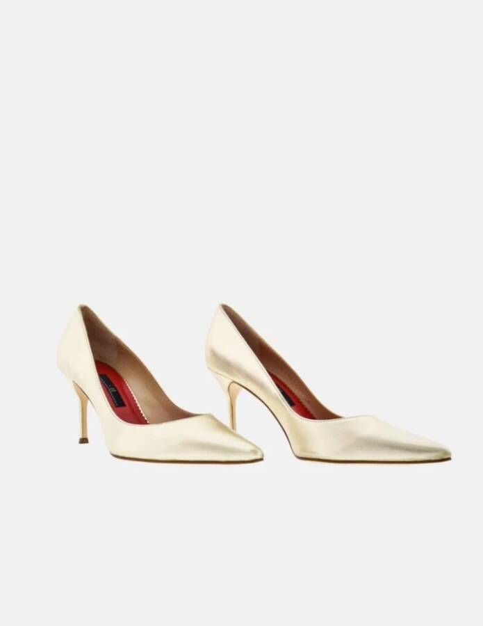 Carolina Herrera Platina Leren Pumps Gray Dames