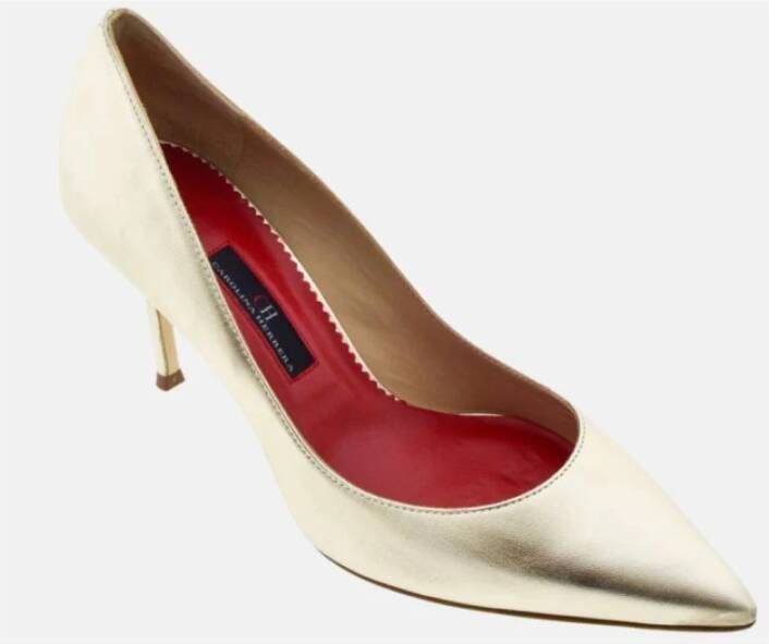 Carolina Herrera Platina Leren Pumps Gray Dames