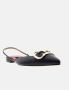 Carolina Herrera Platte Leren Insignia Schoenen Black Dames - Thumbnail 7