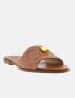 Carolina Herrera Platte Leren Sandaal Slot Detail Brown Dames - Thumbnail 5