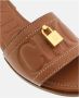 Carolina Herrera Platte Leren Sandaal Slot Detail Brown Dames - Thumbnail 7