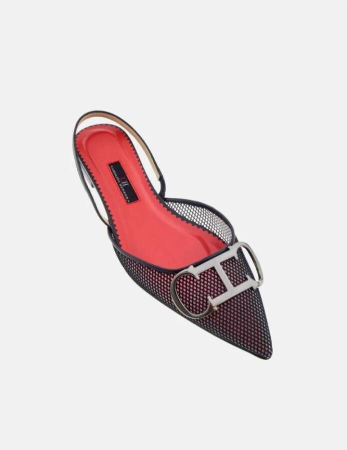 Carolina Herrera Platte Mesh Insignia Schoenen Black Dames