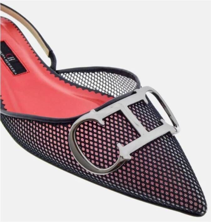 Carolina Herrera Platte Mesh Insignia Schoenen Black Dames