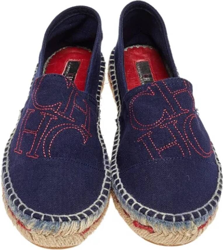 Carolina Herrera Pre-owned Canvas espadrilles Blue Dames