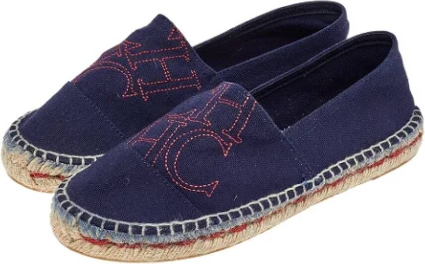 Carolina Herrera Pre-owned Canvas espadrilles Blue Dames