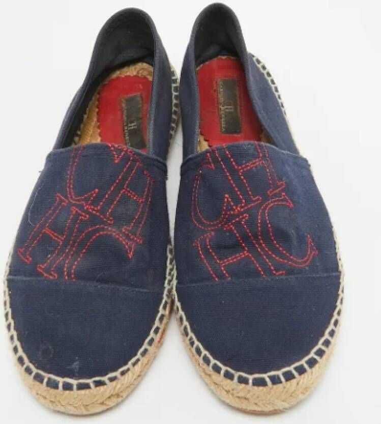 Carolina Herrera Pre-owned Canvas flats Blue Dames