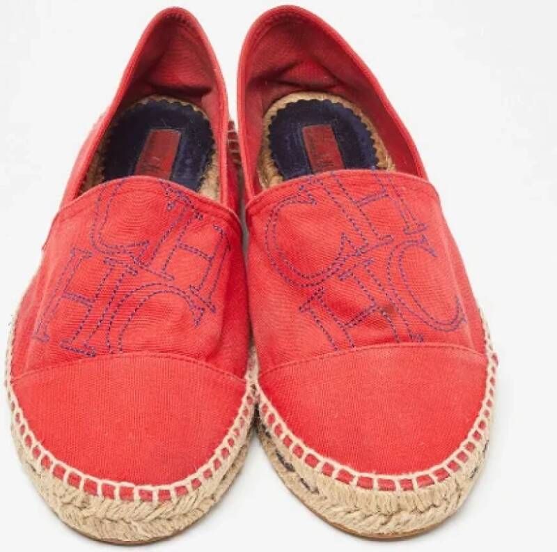 Carolina Herrera Pre-owned Canvas flats Red Dames