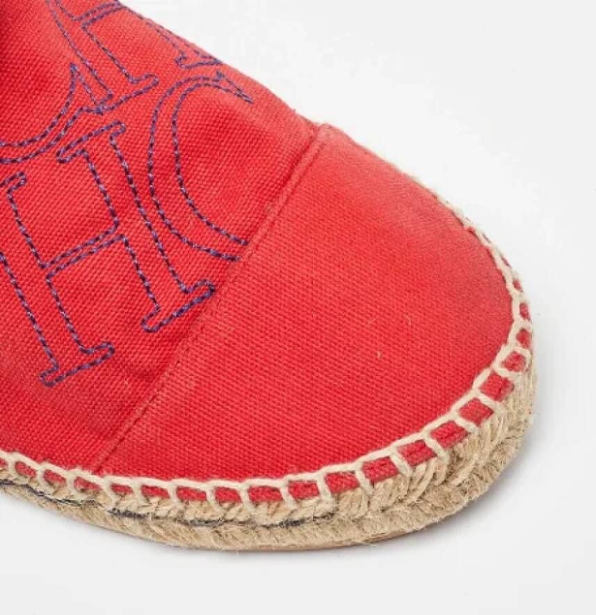 Carolina Herrera Pre-owned Canvas flats Red Dames