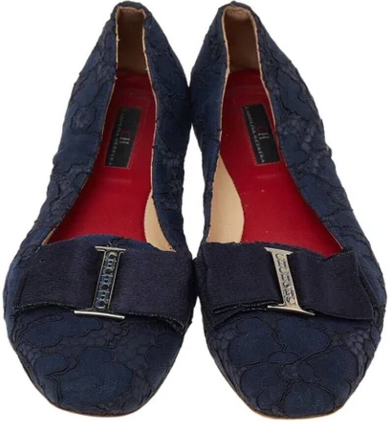 Carolina Herrera Pre-owned Fabric flats Blue Dames