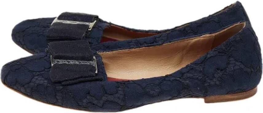 Carolina Herrera Pre-owned Fabric flats Blue Dames