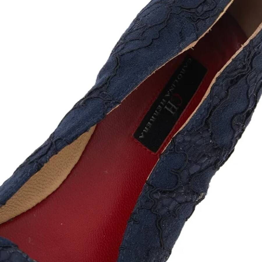 Carolina Herrera Pre-owned Fabric flats Blue Dames