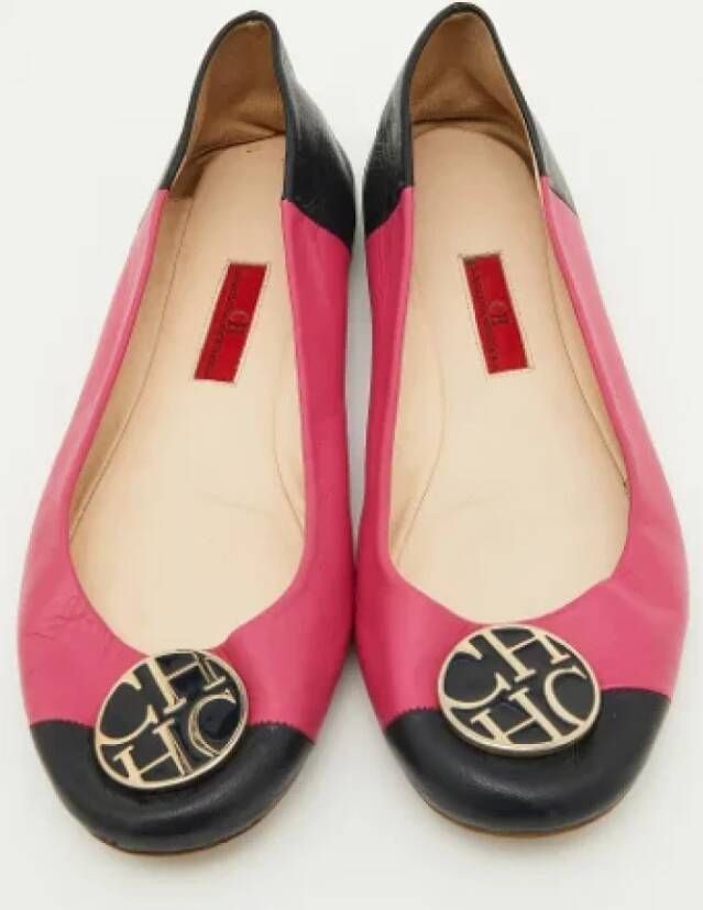 Carolina Herrera Pre-owned Leather flats Pink Dames