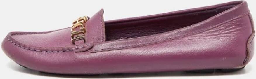Carolina Herrera Pre-owned Leather flats Purple Dames