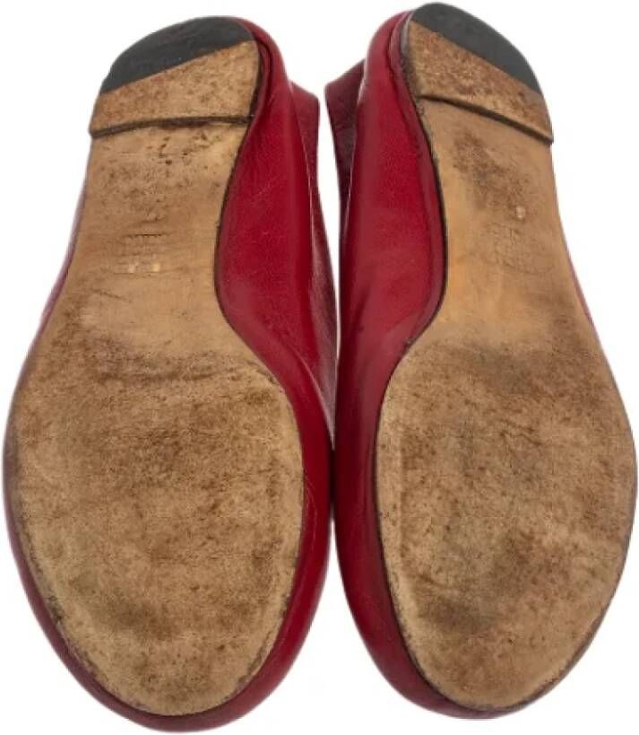 Carolina Herrera Pre-owned Leather flats Red Dames