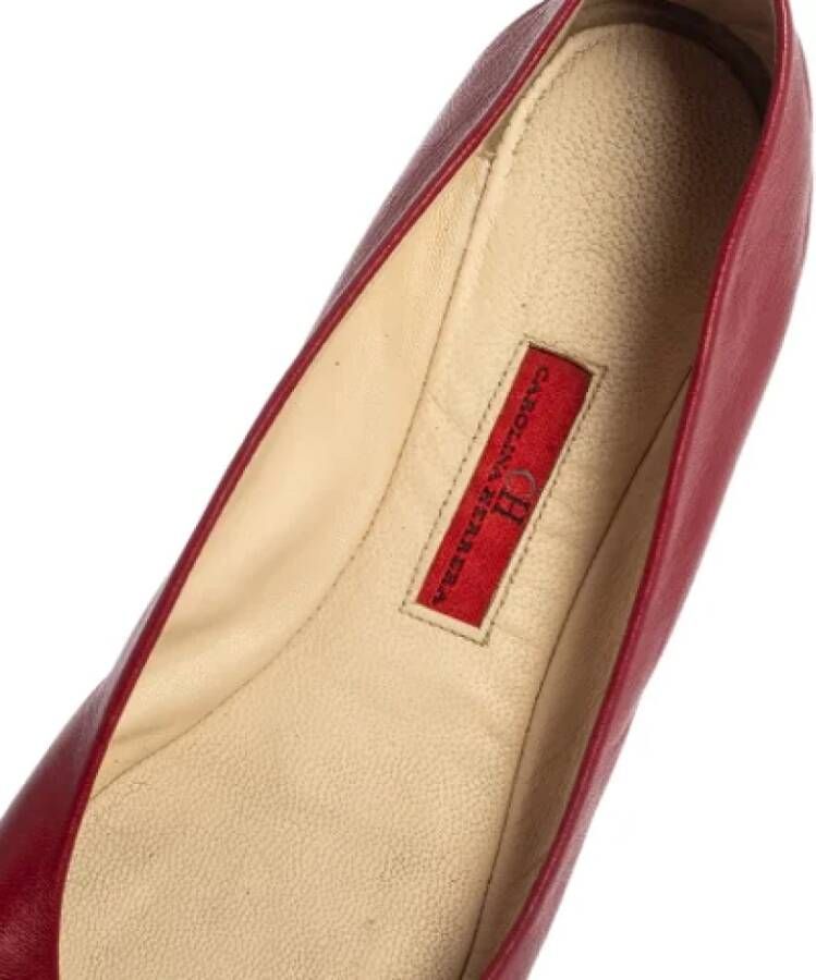 Carolina Herrera Pre-owned Leather flats Red Dames