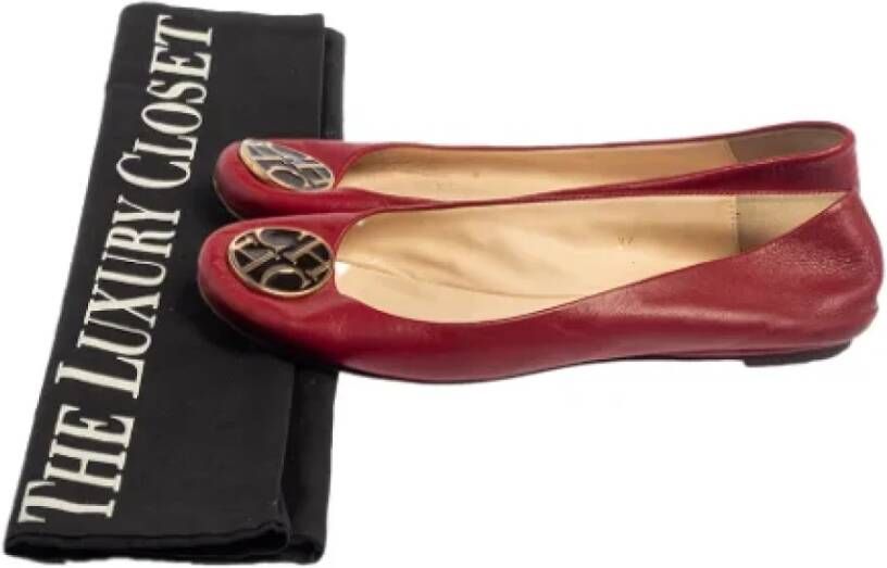 Carolina Herrera Pre-owned Leather flats Red Dames