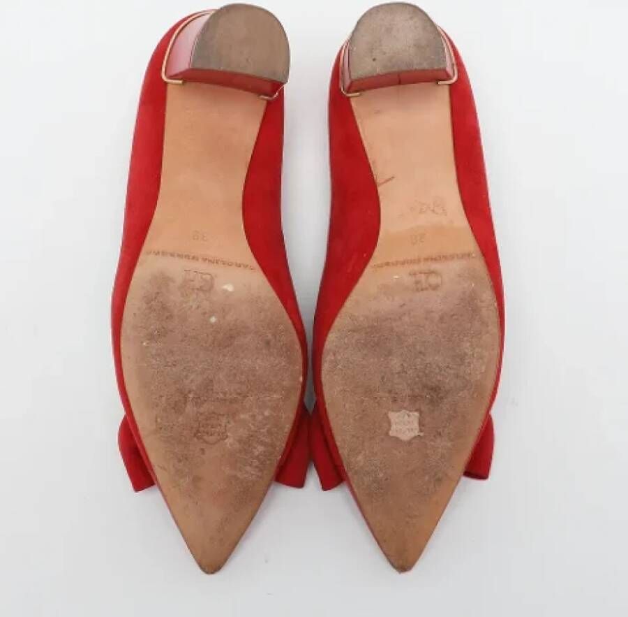 Carolina Herrera Pre-owned Leather heels Red Dames