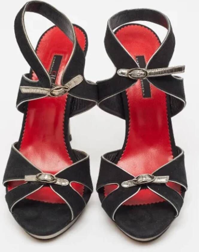 Carolina Herrera Pre-owned Leather sandals Black Dames