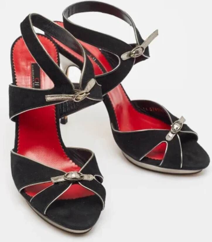 Carolina Herrera Pre-owned Leather sandals Black Dames