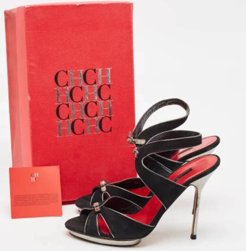 Carolina Herrera Pre-owned Leather sandals Black Dames