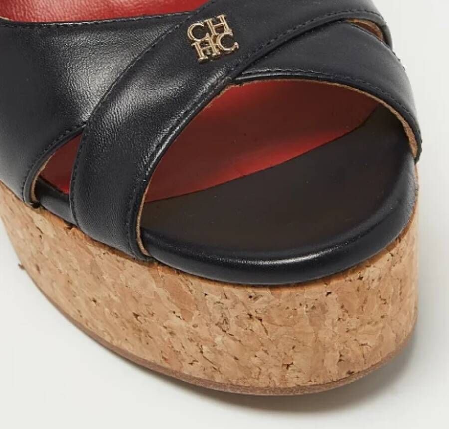Carolina Herrera Pre-owned Leather sandals Blue Dames