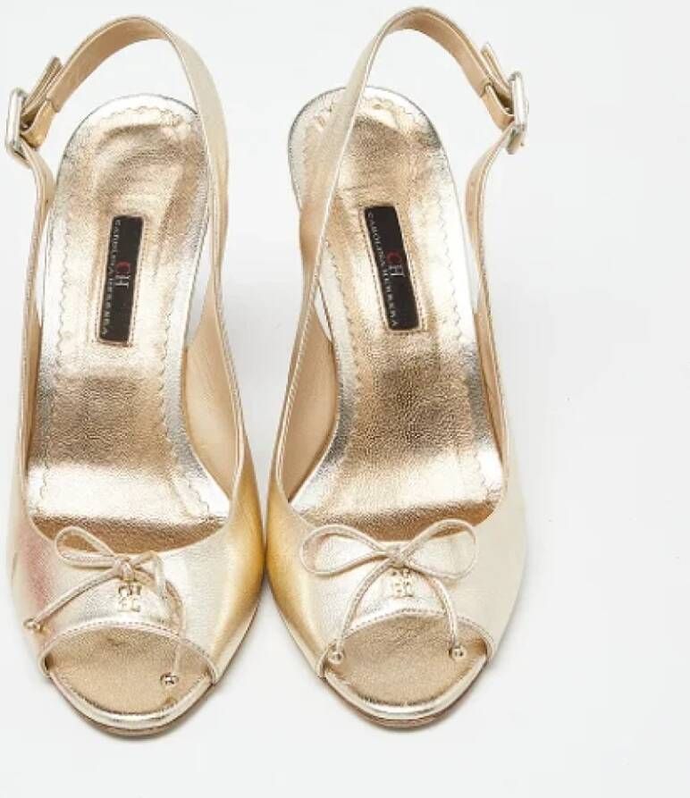 Carolina Herrera Pre-owned Leather sandals Yellow Dames