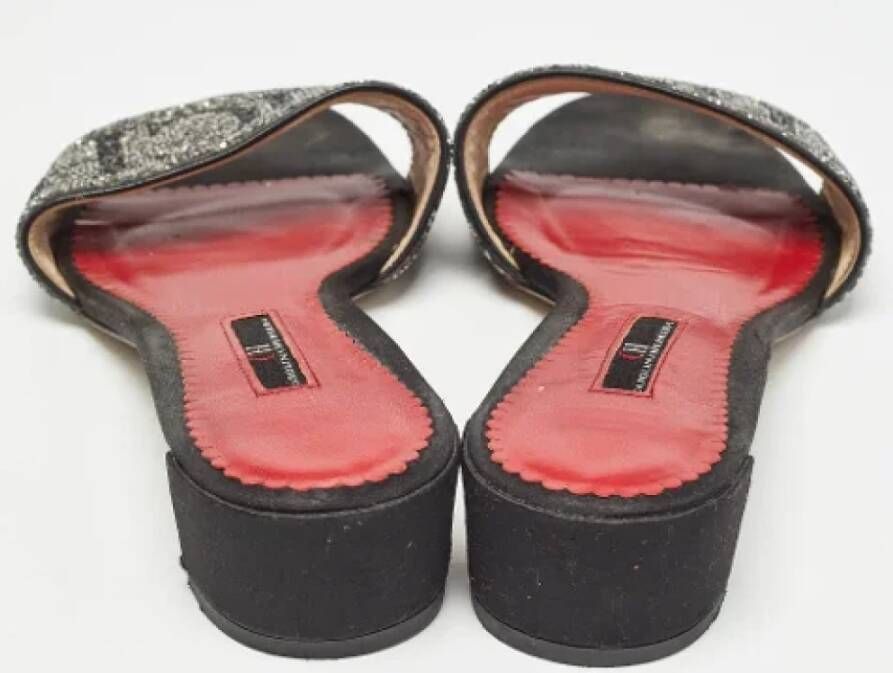 Carolina Herrera Pre-owned Satin sandals Black Dames