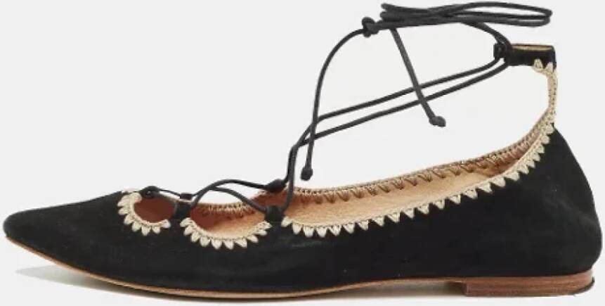 Carolina Herrera Pre-owned Suede flats Black Dames