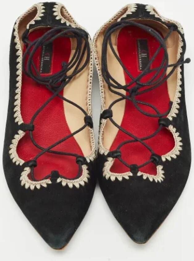 Carolina Herrera Pre-owned Suede flats Black Dames