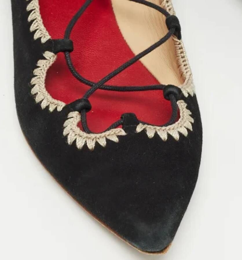 Carolina Herrera Pre-owned Suede flats Black Dames