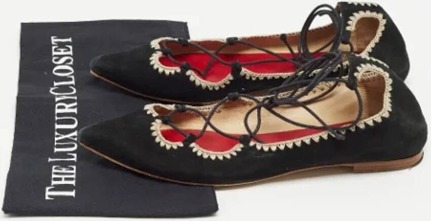 Carolina Herrera Pre-owned Suede flats Black Dames