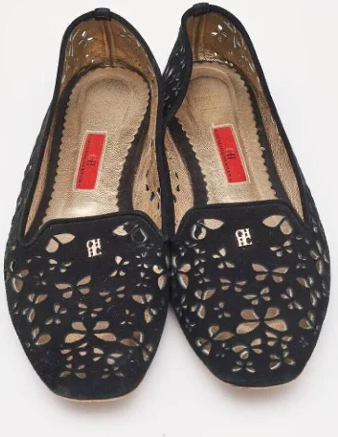 Carolina Herrera Pre-owned Suede flats Black Dames