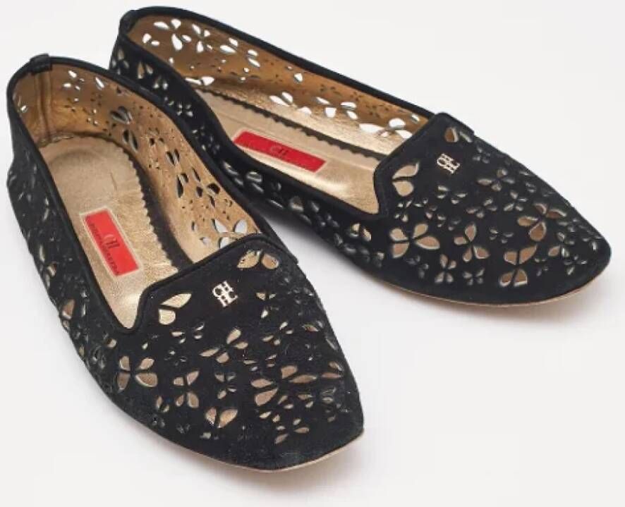 Carolina Herrera Pre-owned Suede flats Black Dames