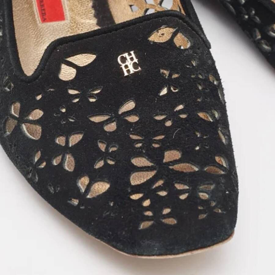 Carolina Herrera Pre-owned Suede flats Black Dames