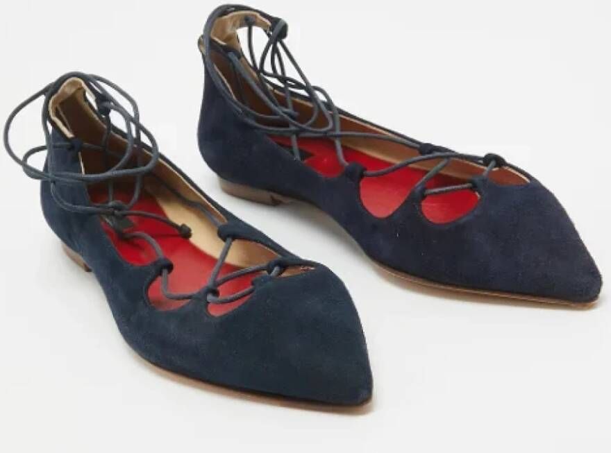 Carolina Herrera Pre-owned Suede flats Blue Dames