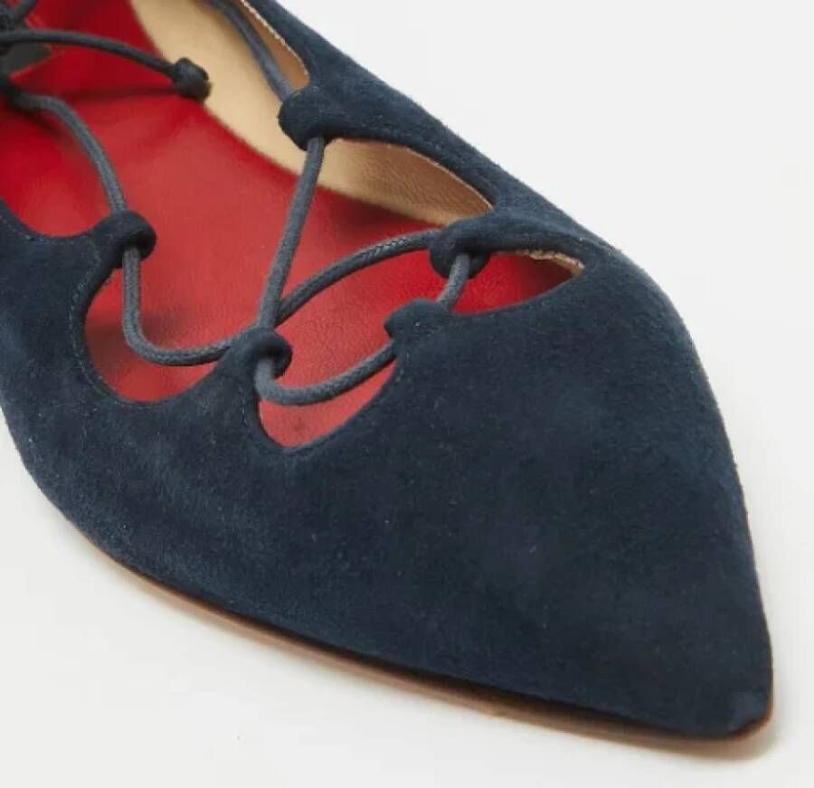 Carolina Herrera Pre-owned Suede flats Blue Dames