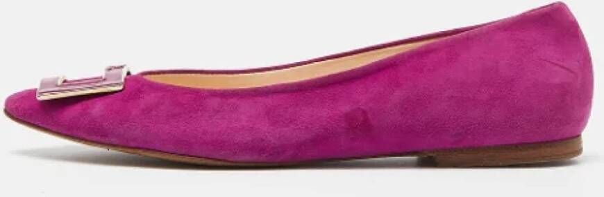 Carolina Herrera Pre-owned Suede flats Pink Dames