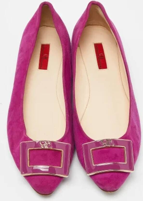 Carolina Herrera Pre-owned Suede flats Pink Dames