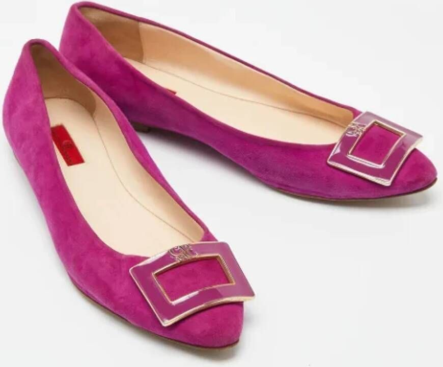 Carolina Herrera Pre-owned Suede flats Pink Dames